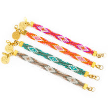Load image into Gallery viewer, Twilight Woven Beaded Bracelets - Pink / Bronze / Orange / Turquoise