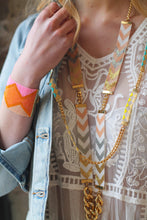 Load image into Gallery viewer, Soleil Skinny Long Beaded Necklace - Pink, Yellow, Turquoise and Gold